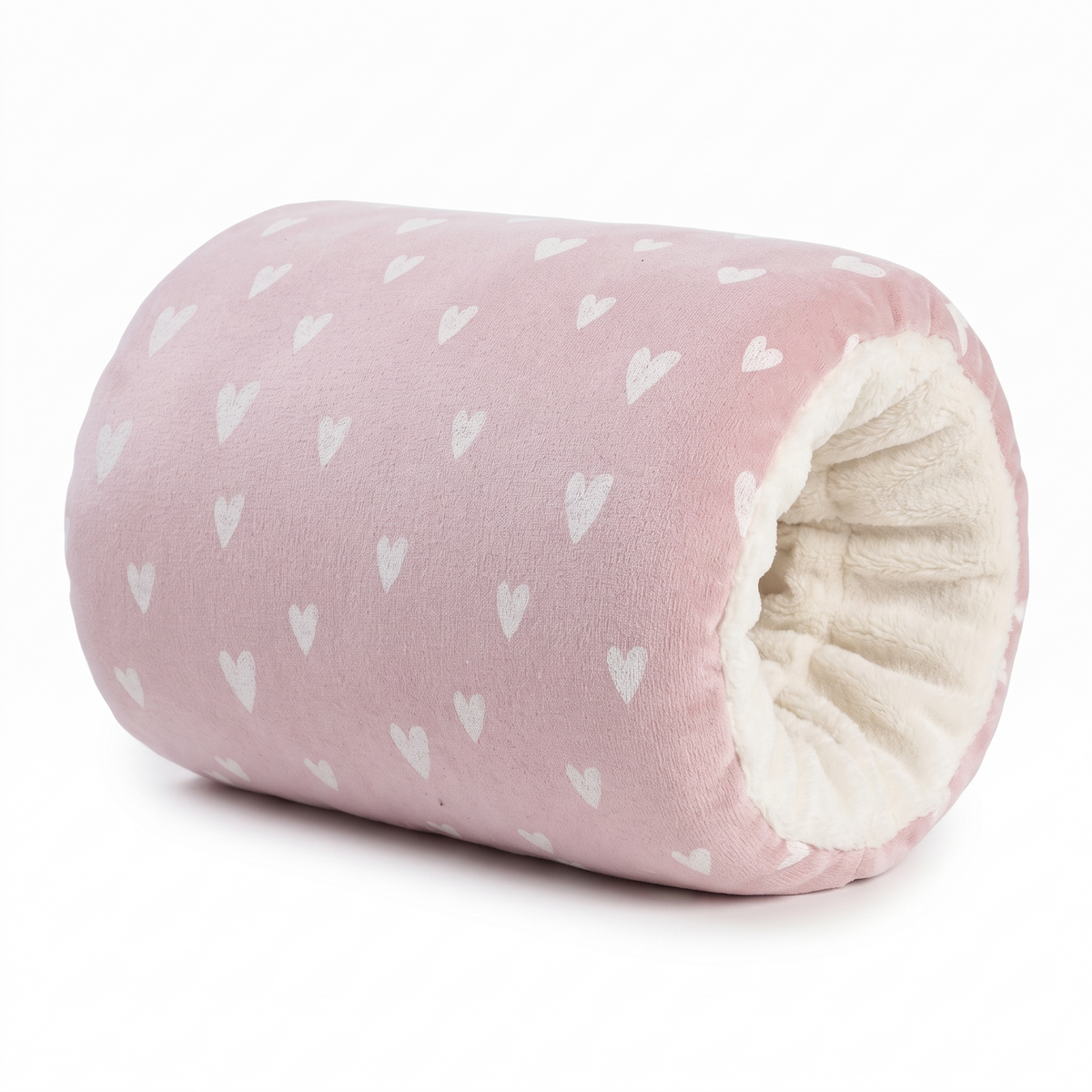 KuschelArm Armkissen in Rosa mit weißen Herzen